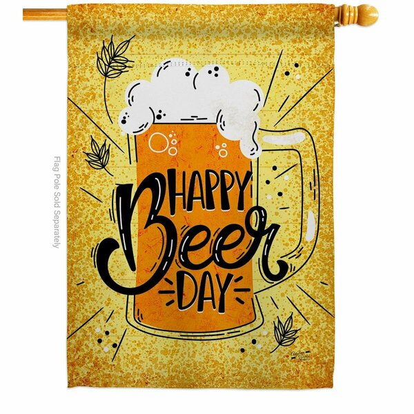 Patio Trasero Happy Beer Day Beverages 28 x 40 in. Dbl-Sided Vertical House Flags for Decoration Banner Garden PA4072402